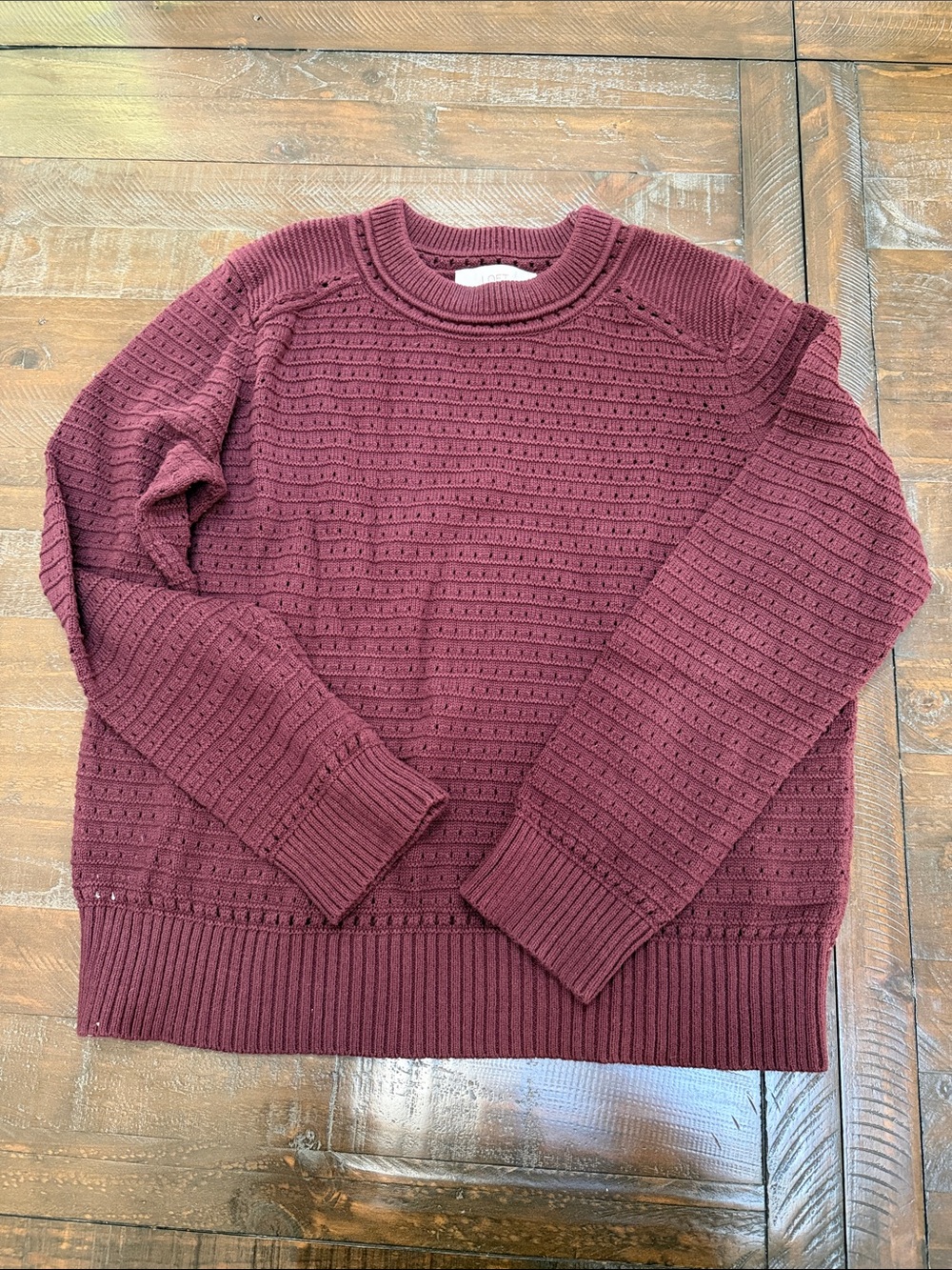Loft Maroon Cotton Sweater